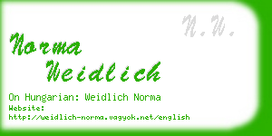 norma weidlich business card